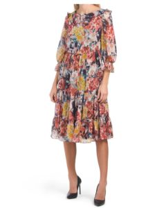Bell Sleeve Floral Dress