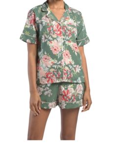 Notch Collar Short Sleeve Top And Shortie Set
