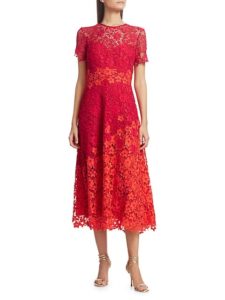 Lace A-Line Midi Dress