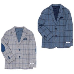 Gray & Blue Plaid Linen-Blend Blazer - size 2-20