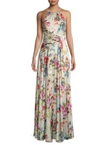 Floral Charmeuse Gown