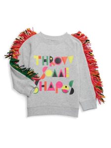Little Girl's Fringed Slogan Sweatshirt