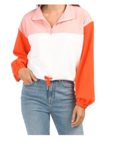 Mix Media Quarter Zip Top
