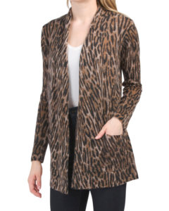 Jersey Leopard Cashmere Cardigan