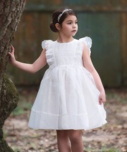 White Ruffle Alice A-Line Dress - Toddler & Girls