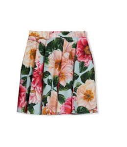 Girl's Camellia Floral-Print Pleated Skirt, Size 4-6p