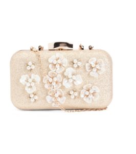 Pearl And Shell Floral Collage Clutch