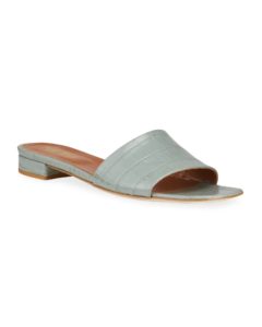Mock-Croc Flat Slide Sandals