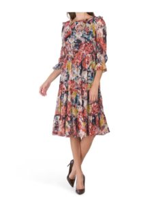 Floral Printed Chiffon Dress
