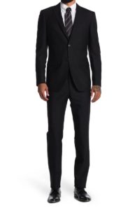 Solid Notch Collar Wool Suit