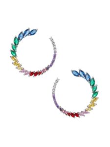 Luxe Multicolored Crystal Hoop Earrings