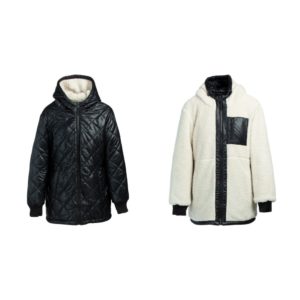 Reversible Quilted Faux Sherpa Coat