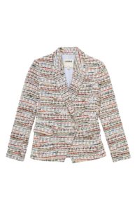 L'AGENCE Kenzie Double Breasted Tweed Blazer