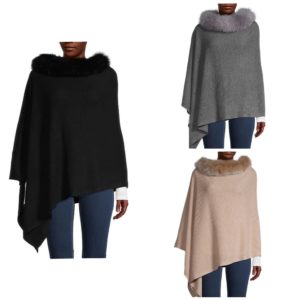 Wool, Cashmere & Fox Fur Poncho