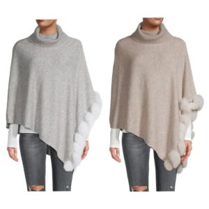 Fox Fur-Trim Wool & Cashmere Poncho