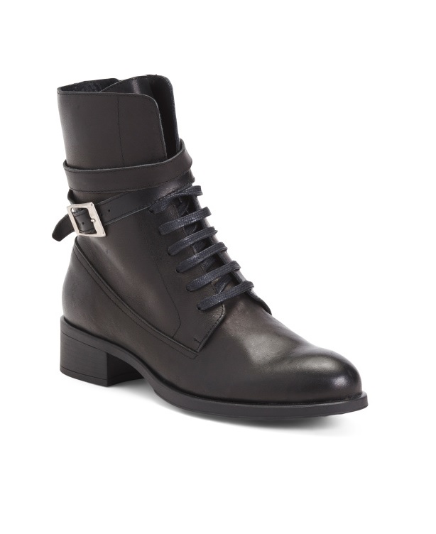 Sale on Helene Rouge Leather Laced Up Booties