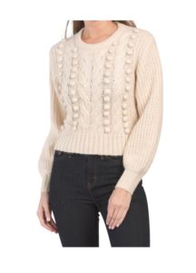Tina Cropped Cable Knit Sweater