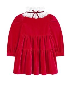 Velvet dress with a removable collar size 3-4