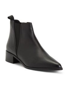 Leather Chelsea Pointy Toe Boots