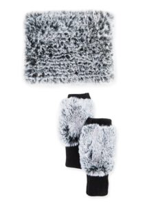 Snowtop Faux-Fur Cowl & Mittens Gift Set