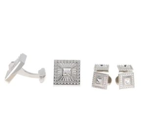 Rhodium Plated Formal Cuff Link