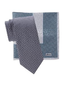 2-Piece Silk Patterned Tie & Pocket Square Setp