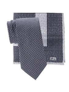 ​2-Piece Dot-Print Silk Tie & Pocket Square Set