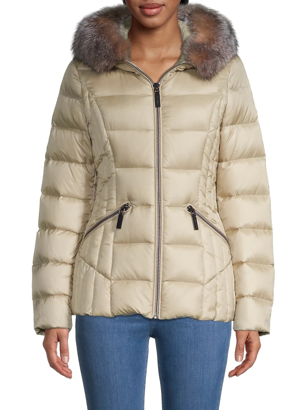 Sale on Dawn Levy Nikki Fox Fur-Trim Puffer Jacket