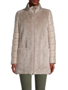 Faux Fur Quilted Longline Jacket