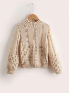Girls Pointelle Knit Sweater