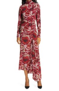 Isabella Floral Long Sleeve Asymmetrical Maxi Dress