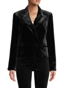 Rory Double-Breasted Velvet Blazer