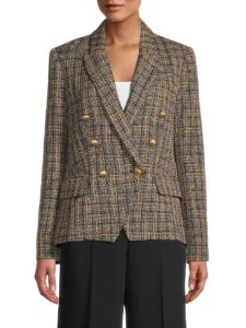 Kenzie Plaid Double-Breasted Blazer