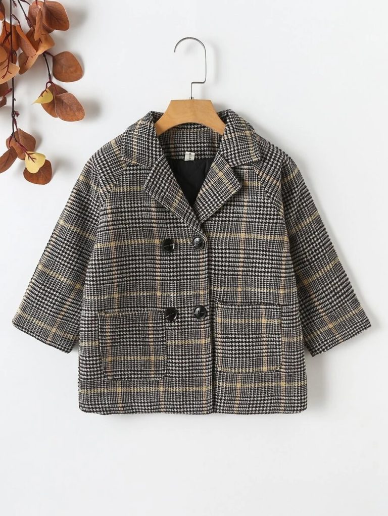 Image of Toddler Boys Houndstooth Double Breasted Overcoat