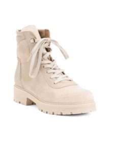 Leather And Suede Laced Up Boots