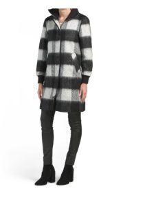 Mohair Wool Buffalo Plaid Coat