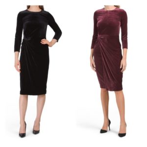Velour Stretch Side Knot Dress