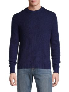 Cashmere-Blend Fisherman Crewneck Sweater