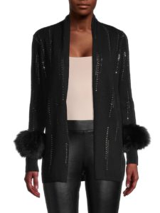 Fox Fur-Cuff & Cashmere Cardigan