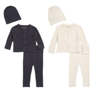 CozyChic Ultra Lite Ribbed Cardigan, Pants & Beanie Set 3-12m