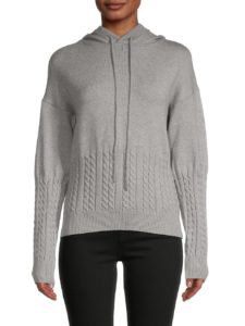 Cable-Knit Hooded Sweater