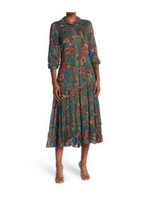 Long Sleeve Floral Shirt Maxi Dress