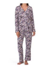 Long Sleeve Floral Notch Pj Set
