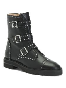 Leather Studded Buckle Boots size 5, 5.5, 6