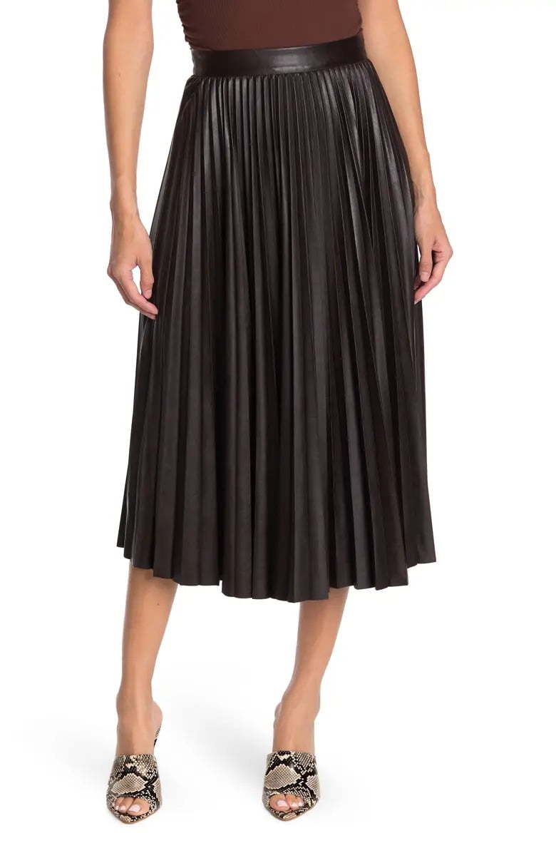 Sale on BCBGeneration Faux Leather Pleated Maxi Skirt