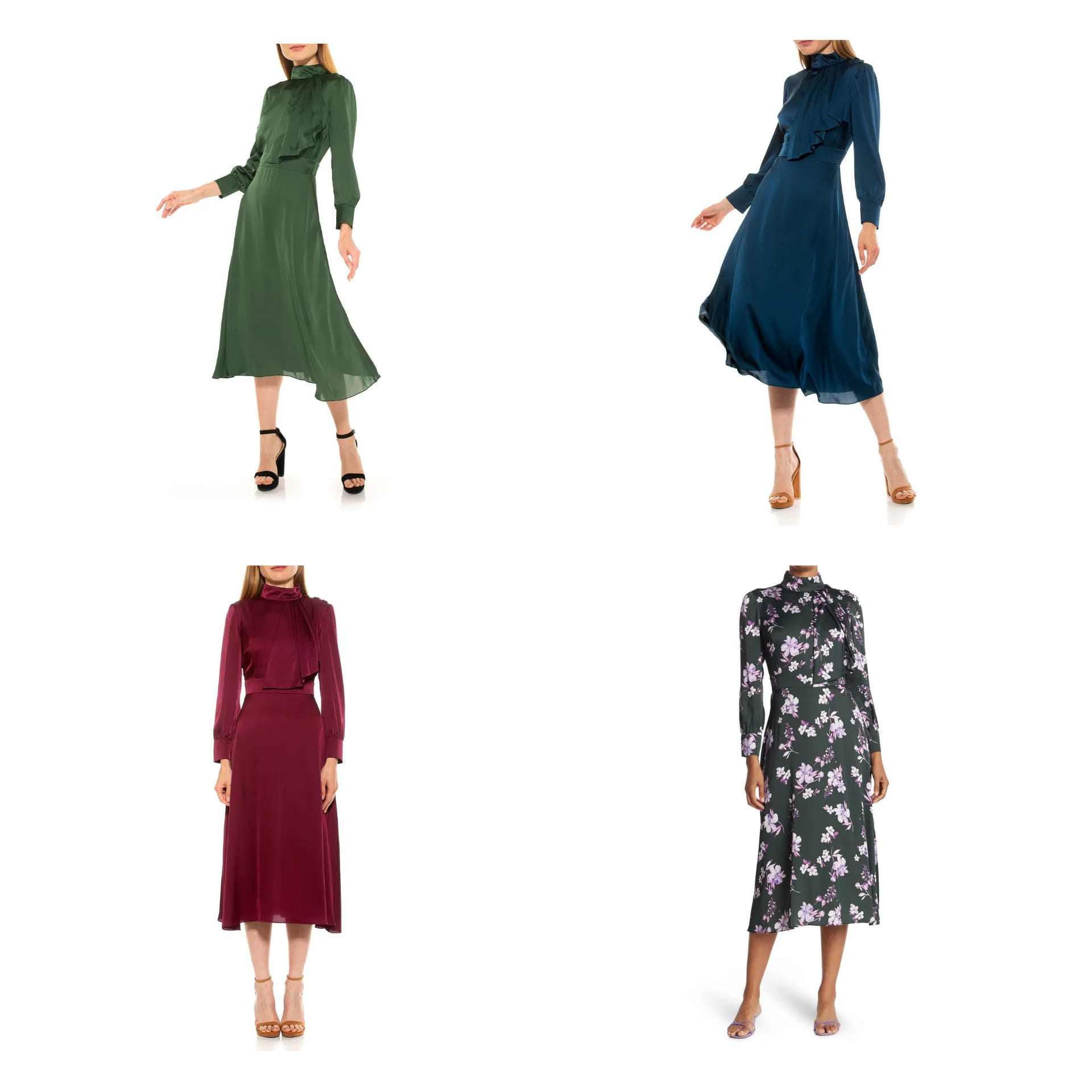 Sale on Alexia Admor Mock Neck Satin Midi Dress