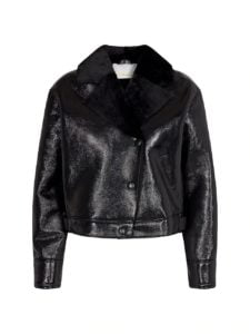 Rock Shearling-Trimmed Leather Jacket