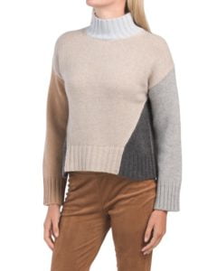 Wool And Cashmere Mock Neck Sweater