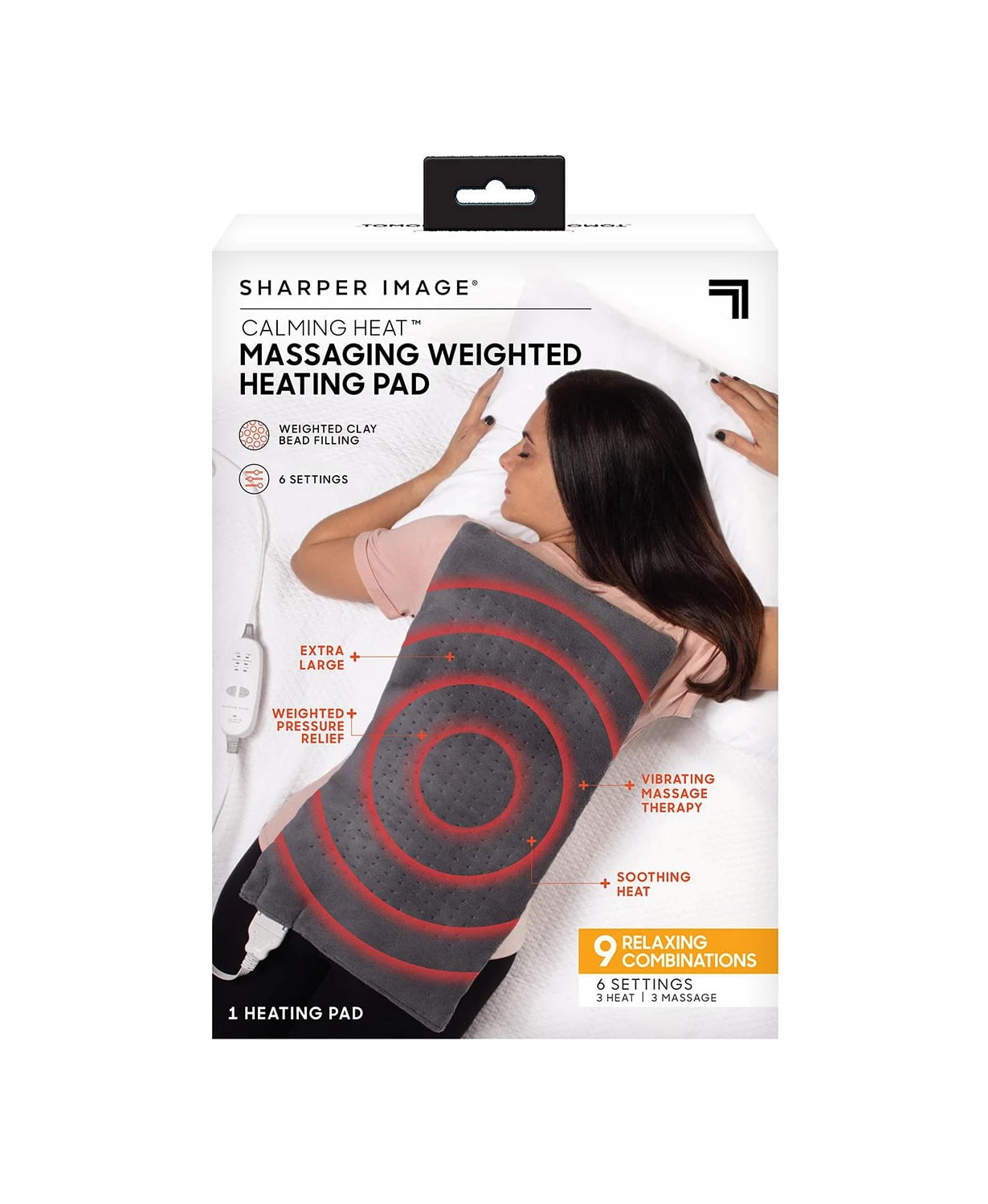 Sale on Sharper Image Massaging Weighted Heating Pad 6 Settings