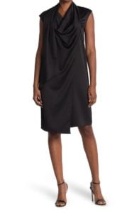 Cowl Neck Sleeveless Draped Dress 40'' inches